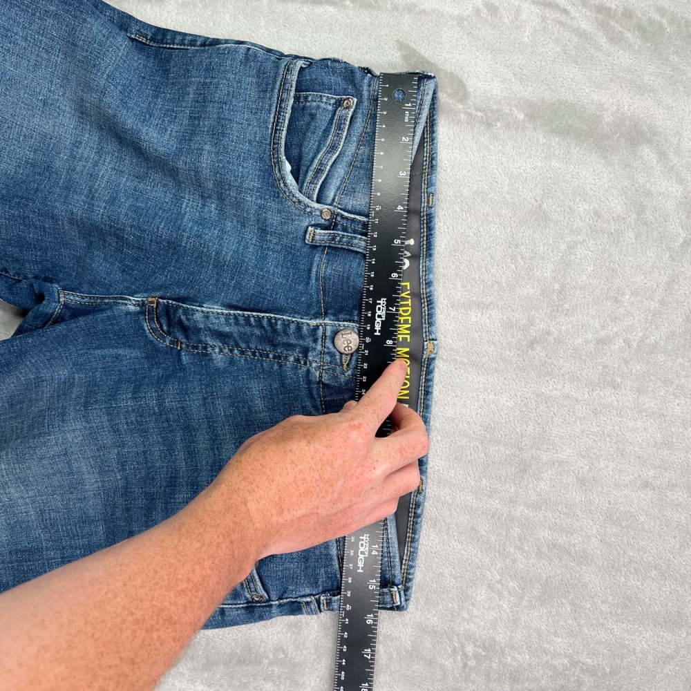 Lee Extreme Motion MVP Jeans Mens 32x30 Blue Solid Straight Fit Tapered Leg - Picture 11 of 14